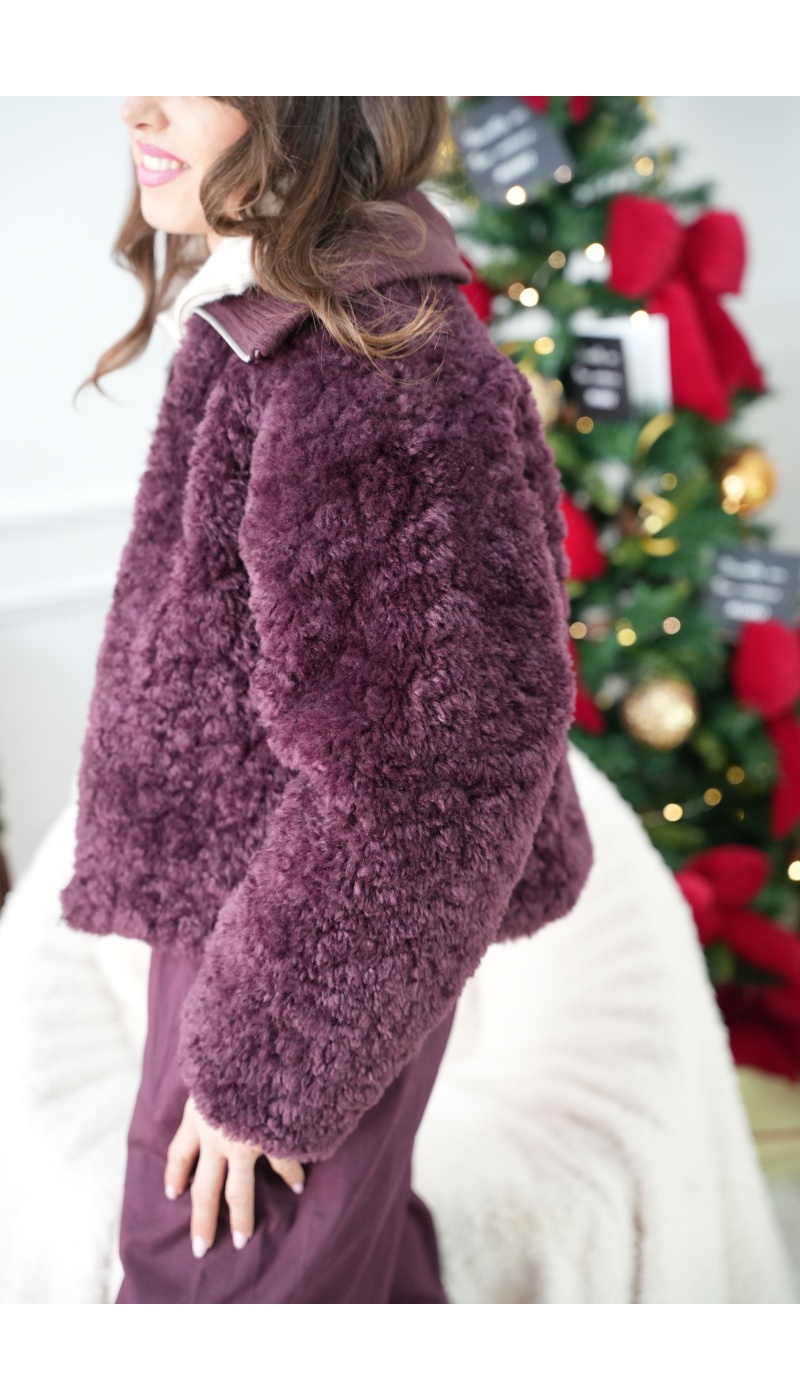 Veste Fourrure Prune VMELLA