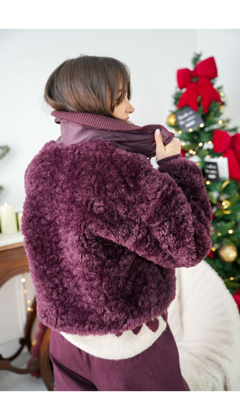 Veste Fourrure Prune VMELLA