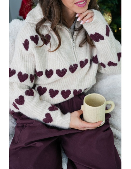 clara h COEUR ECRU PULL FEMME