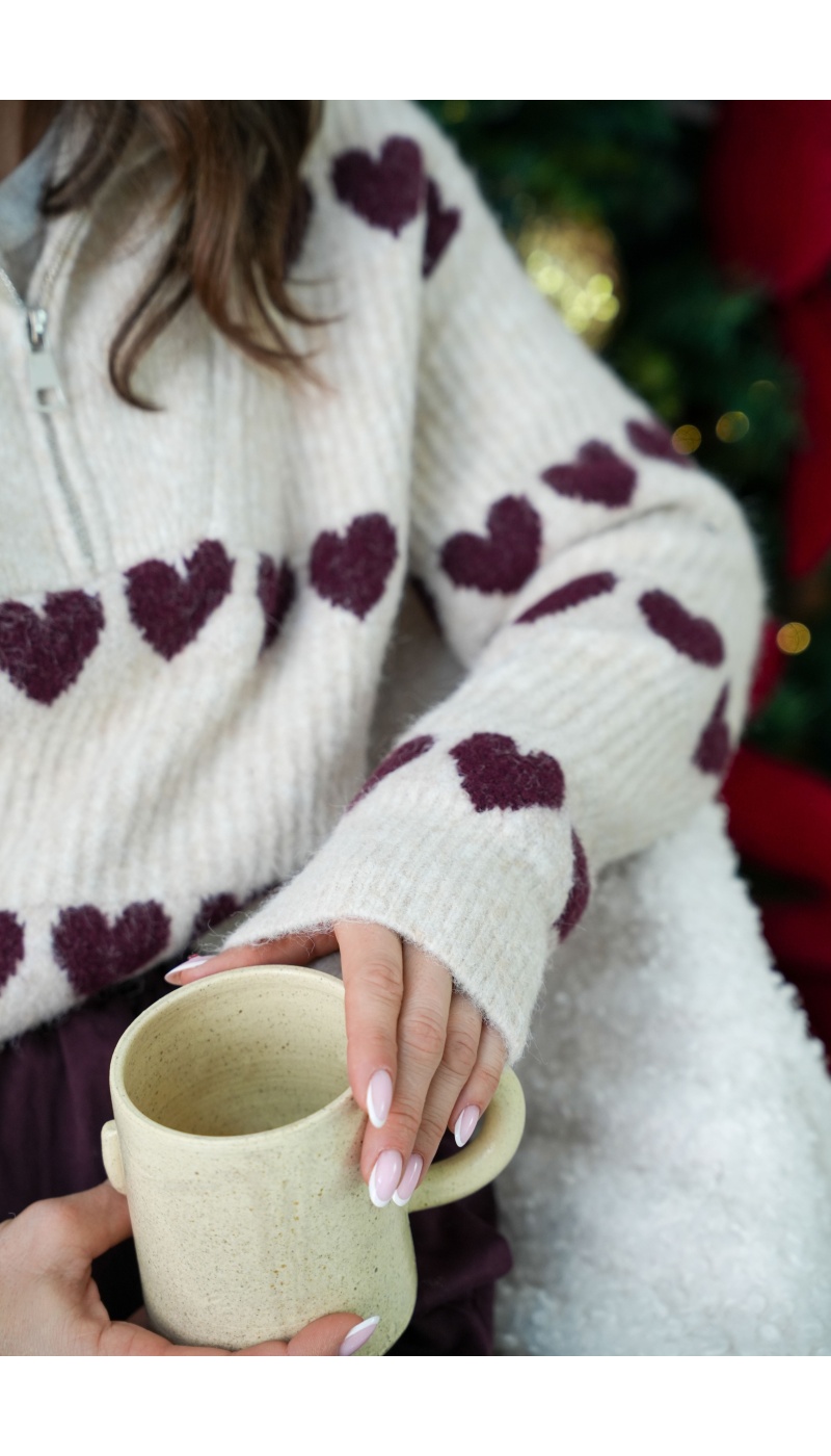 clara h COEUR ECRU PULL FEMME