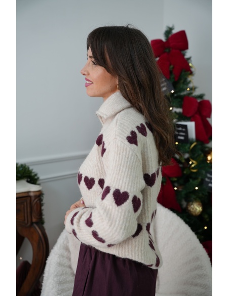 clara h COEUR ECRU PULL FEMME