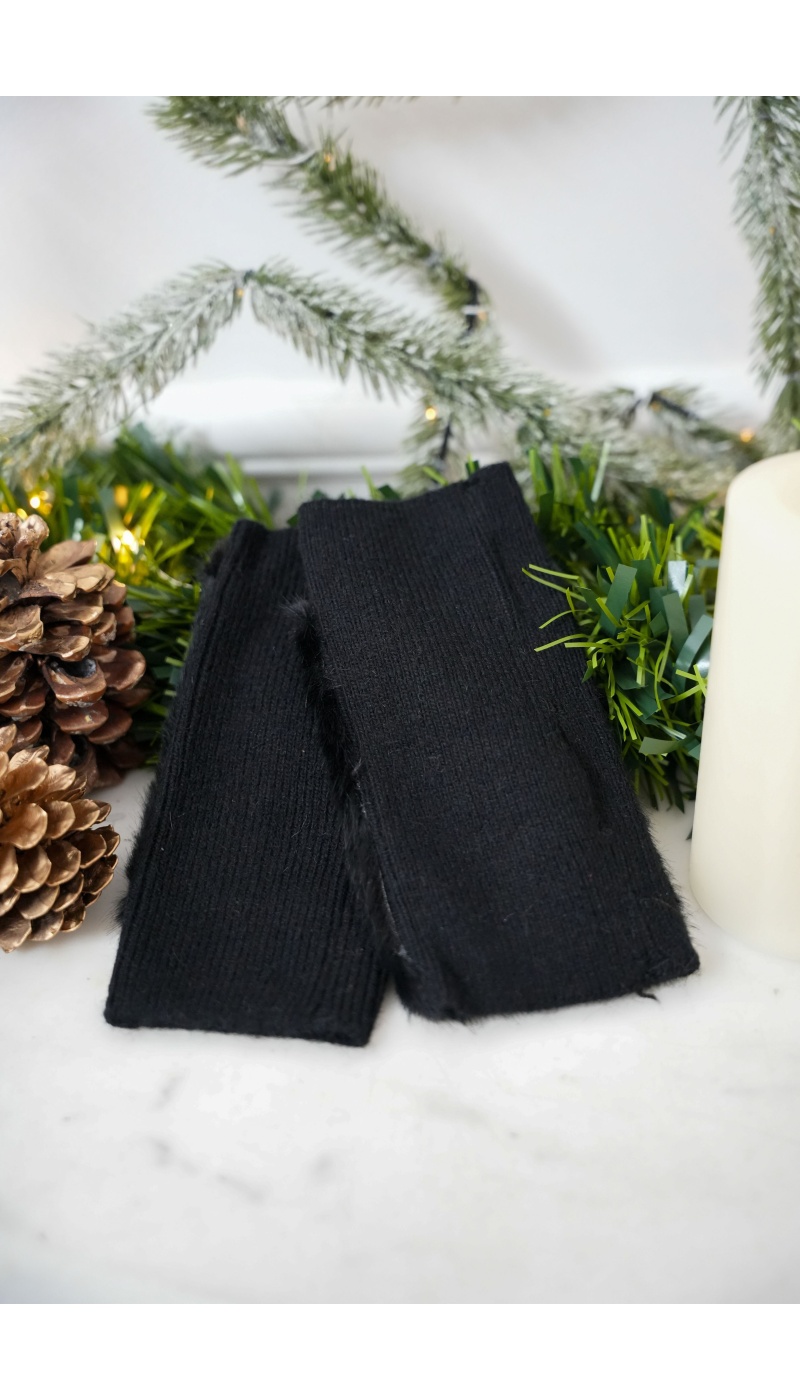 sarl lifa FOURRU NOIR MITAINES