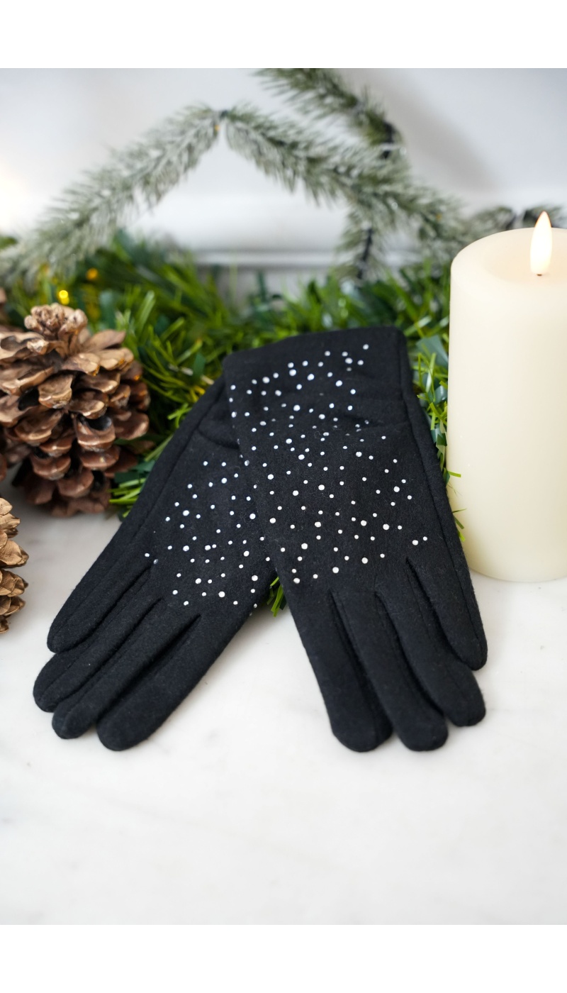 Gants Strass Noir ARLO