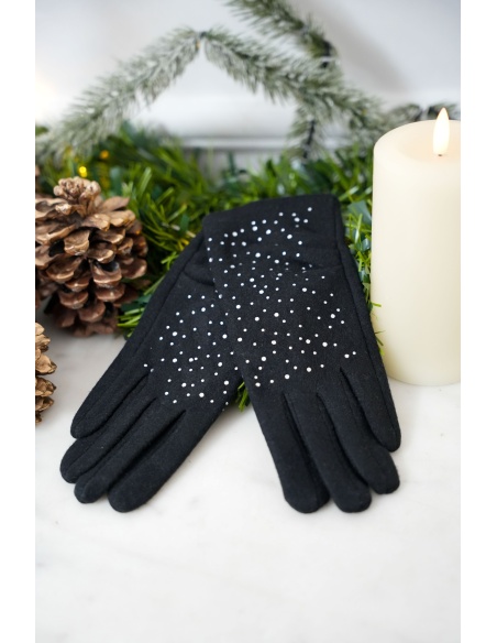 Gants Strass Noir ARLO