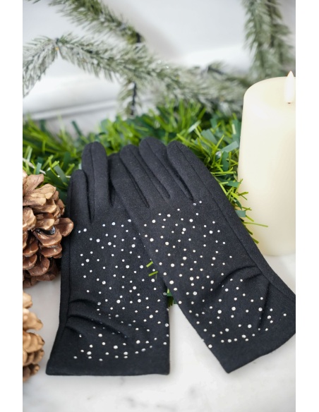 Gants Strass Noir ARLO