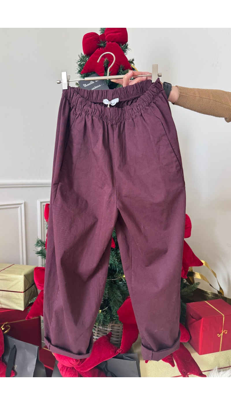 Pantalon Uni Bordeaux JUDIE