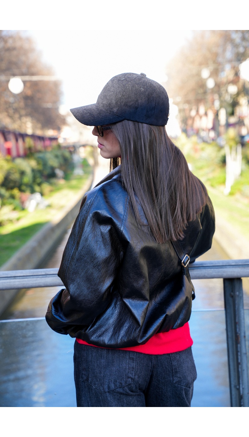 Veste Simili Noire SHADOW