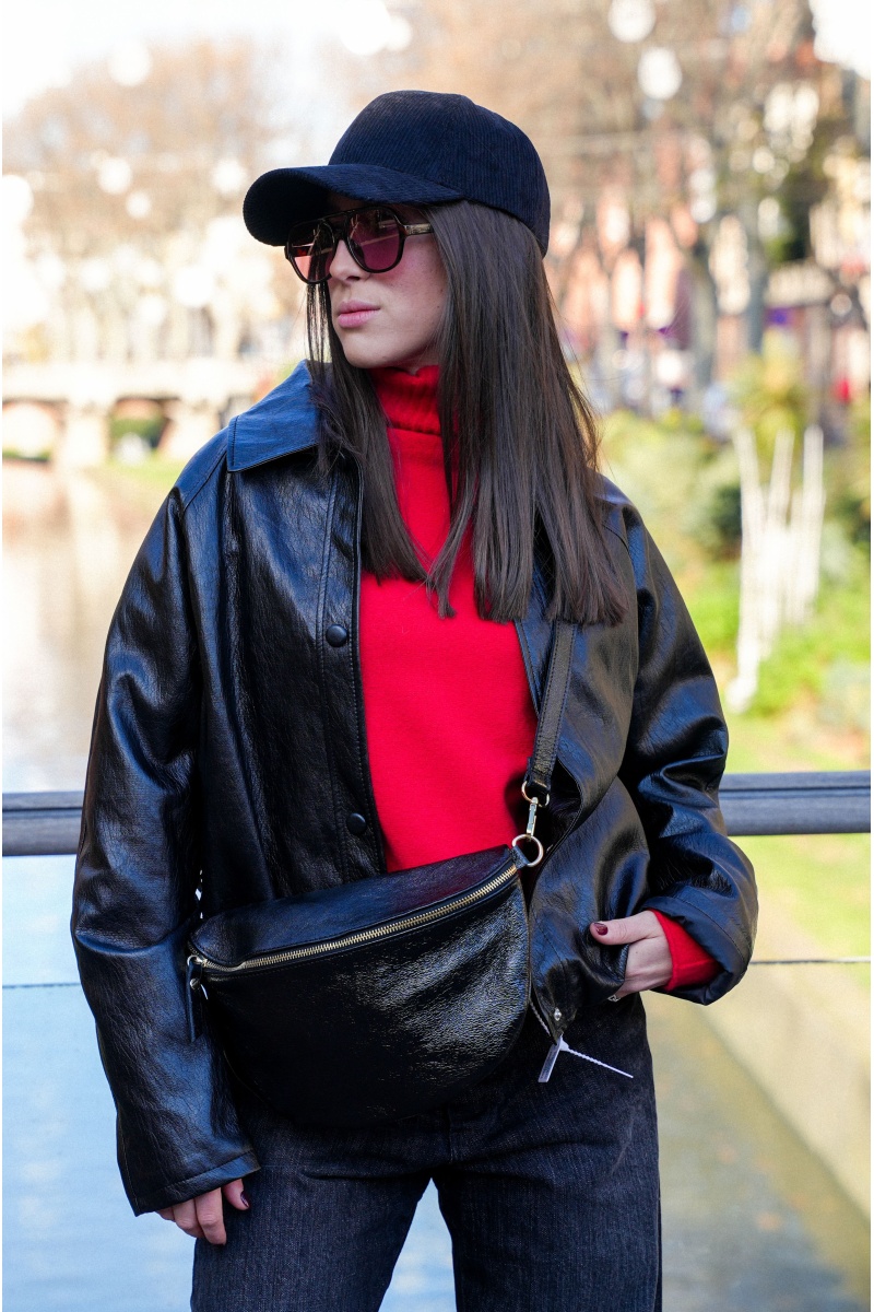 Veste Simili Noire SHADOW 2