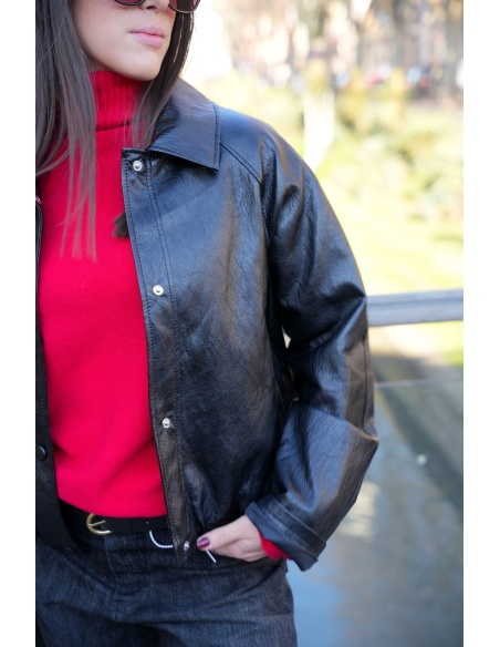 Veste Simili Noire SHADOW