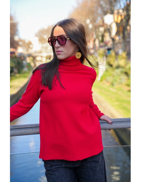 elisa moda COL ROUGE PULL FEMME