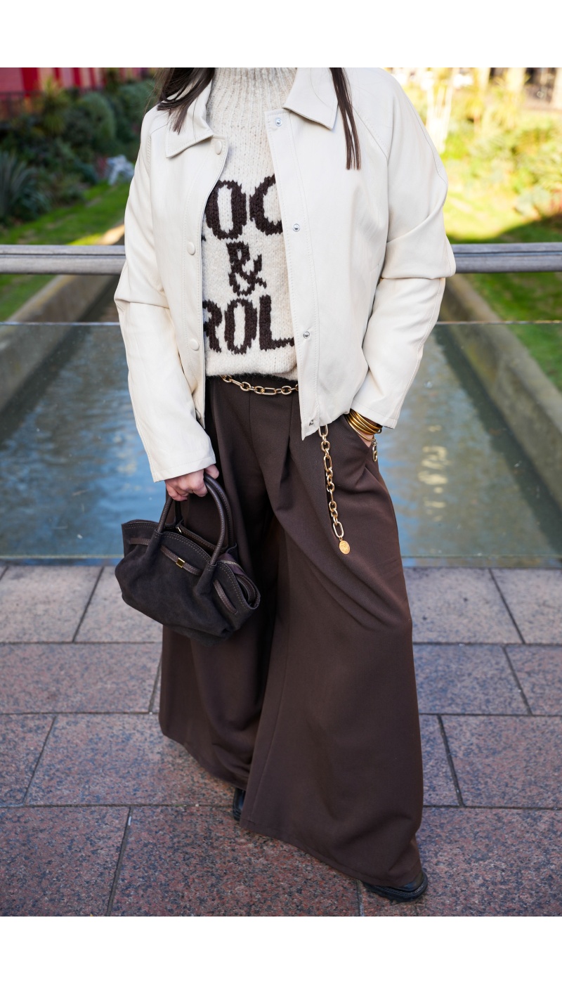 Pantalon Large Chocolat MOCHA