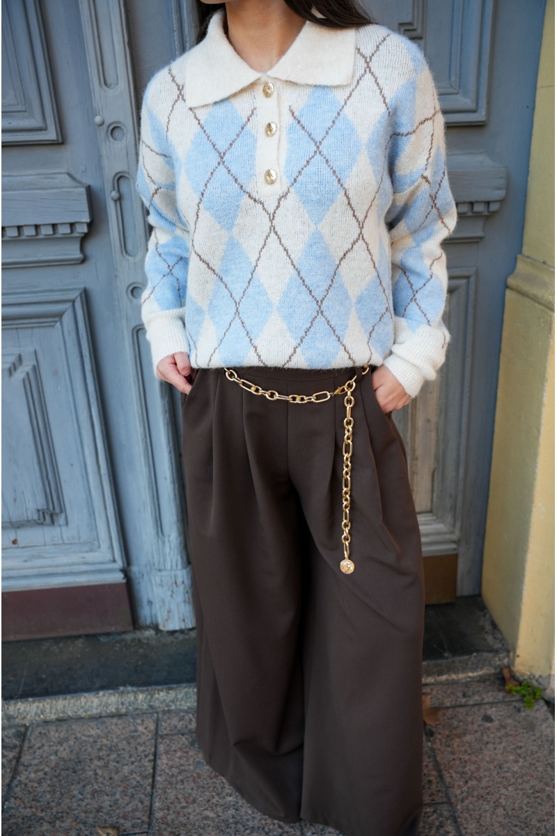 Pull Carreaux Bleu RIVER 2