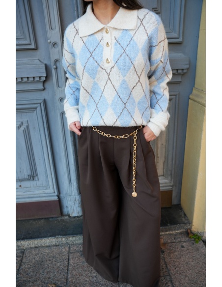 Pull Carreaux Bleu RIVER