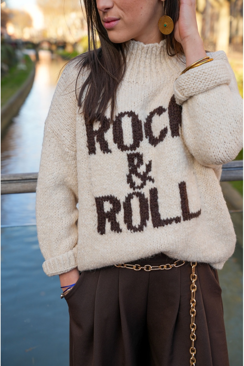 BADALONA SL ROCK ECRU PULL FEMME