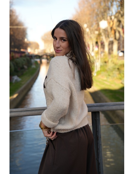 Pull Maille Ecru ROCK