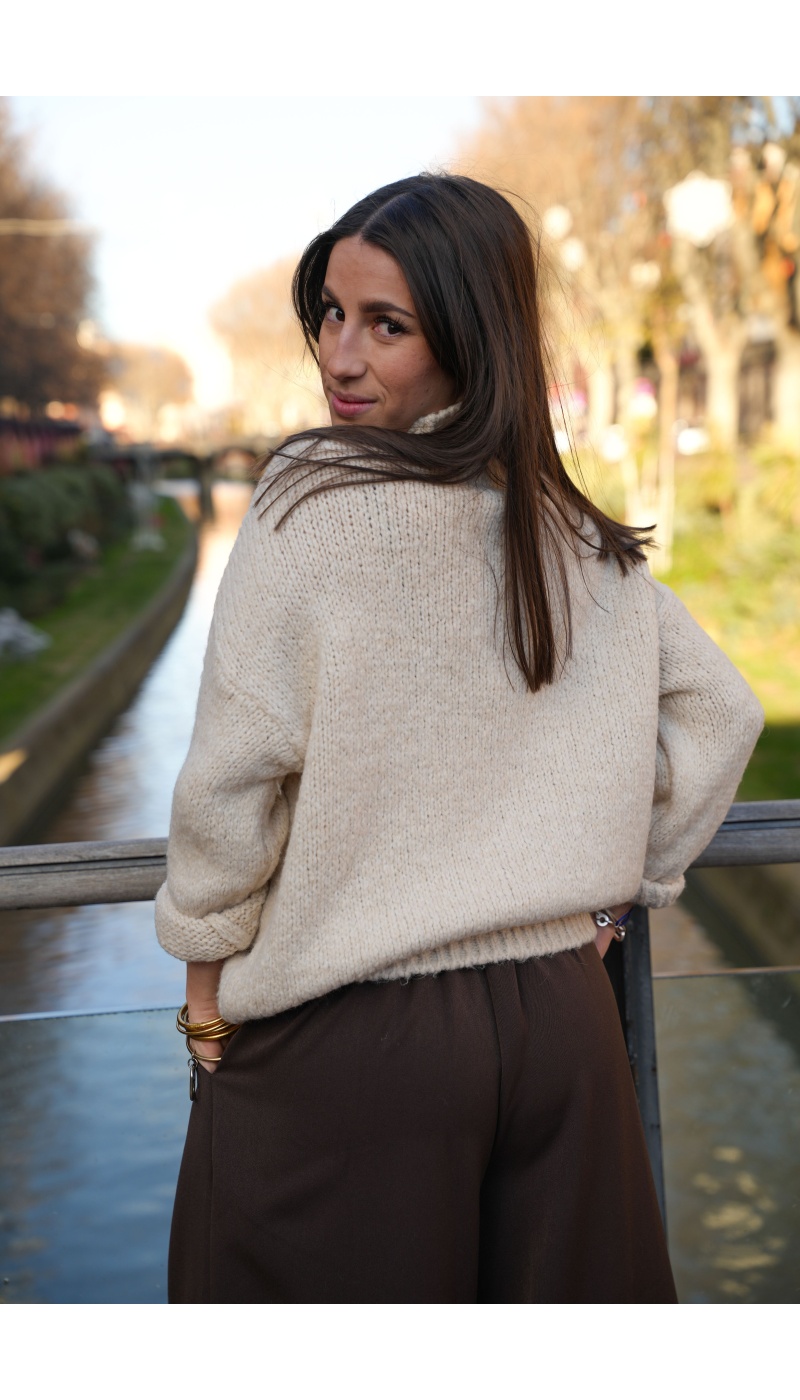 BADALONA SL ROCK ECRU PULL FEMME