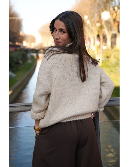 BADALONA SL ROCK ECRU PULL FEMME