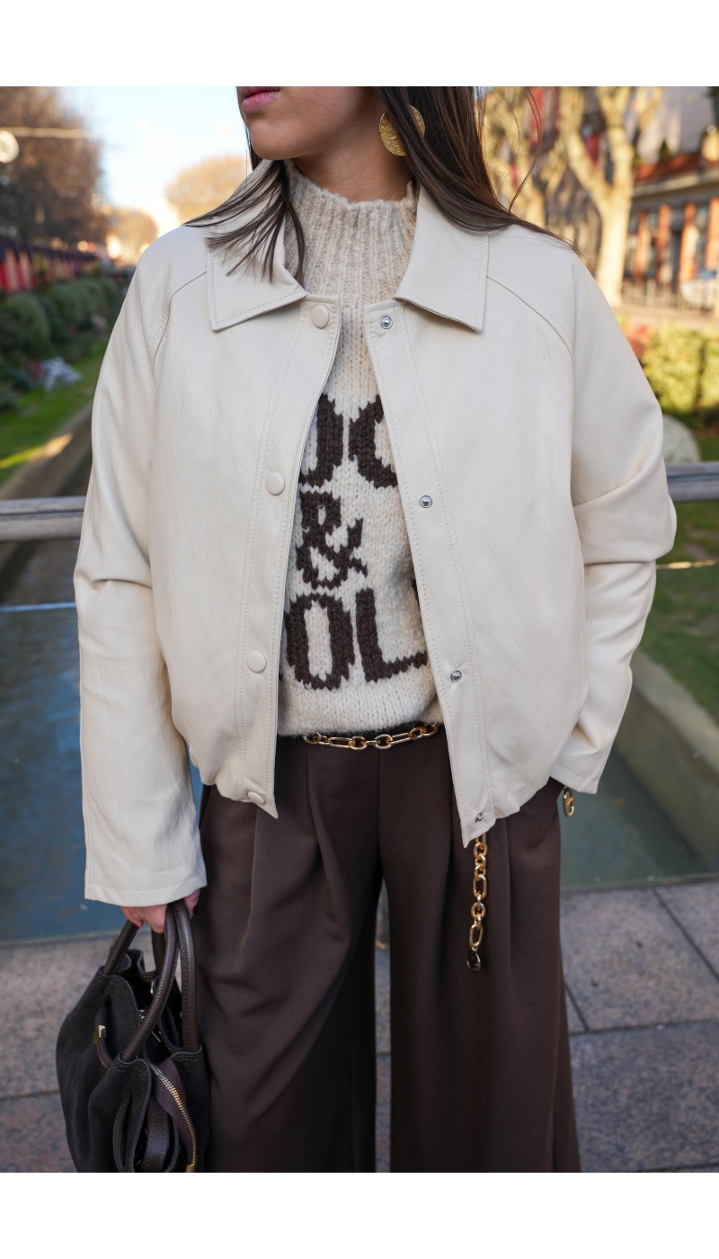 NANA MODA SIMILI ECRU VESTES FEMME