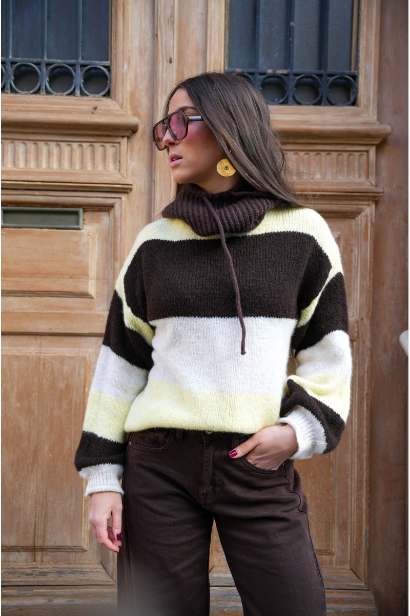 Pull Rayé  Jaune MAYA