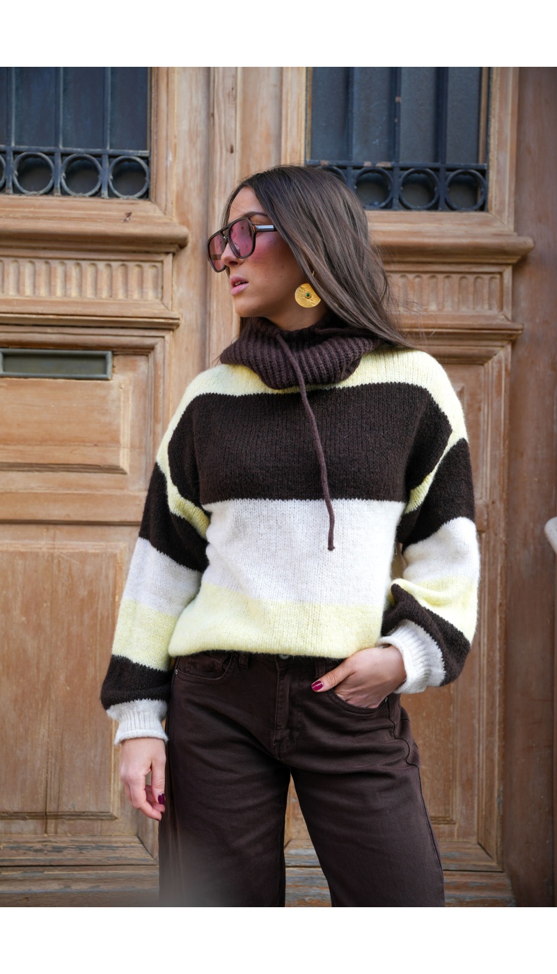 Pull Rayé  Jaune MAYA