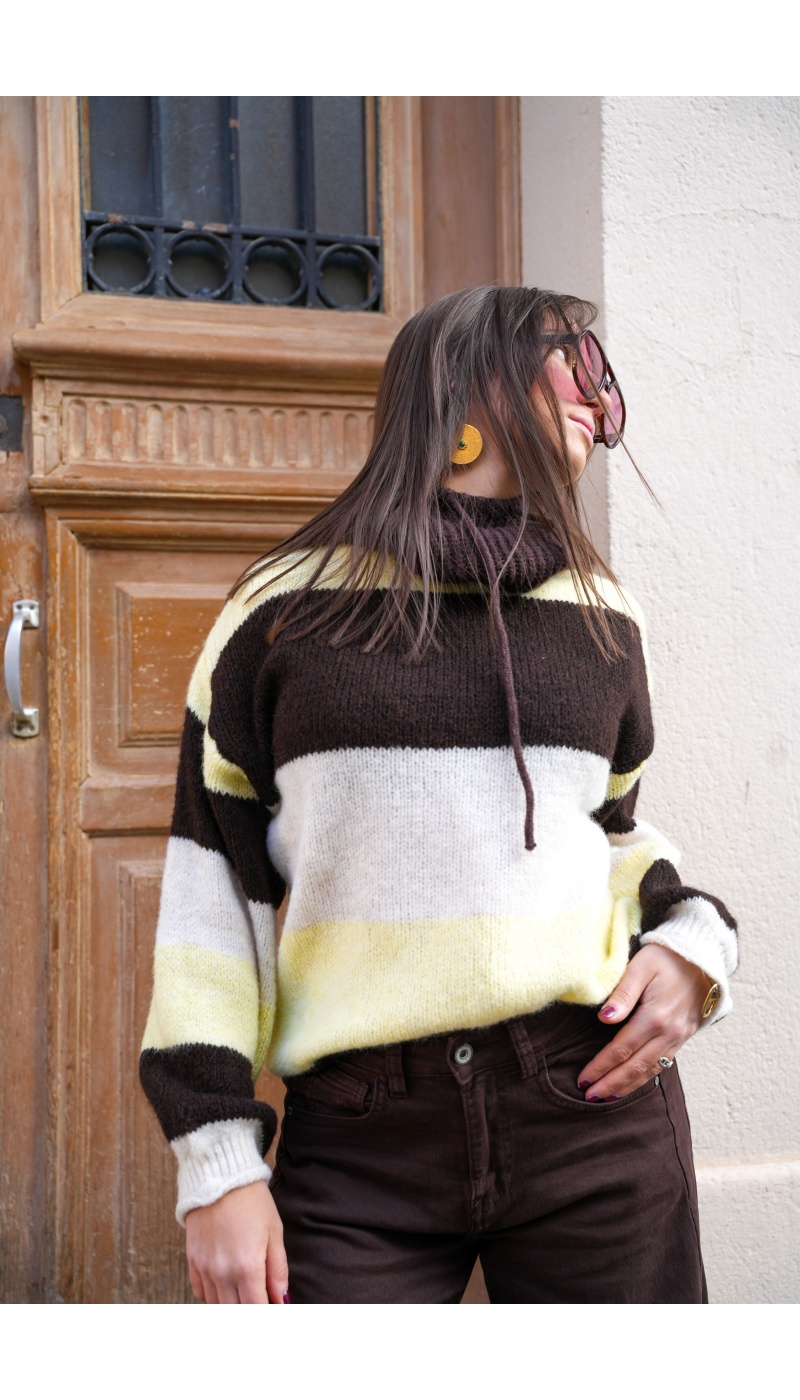 Pull Rayé  Jaune MAYA