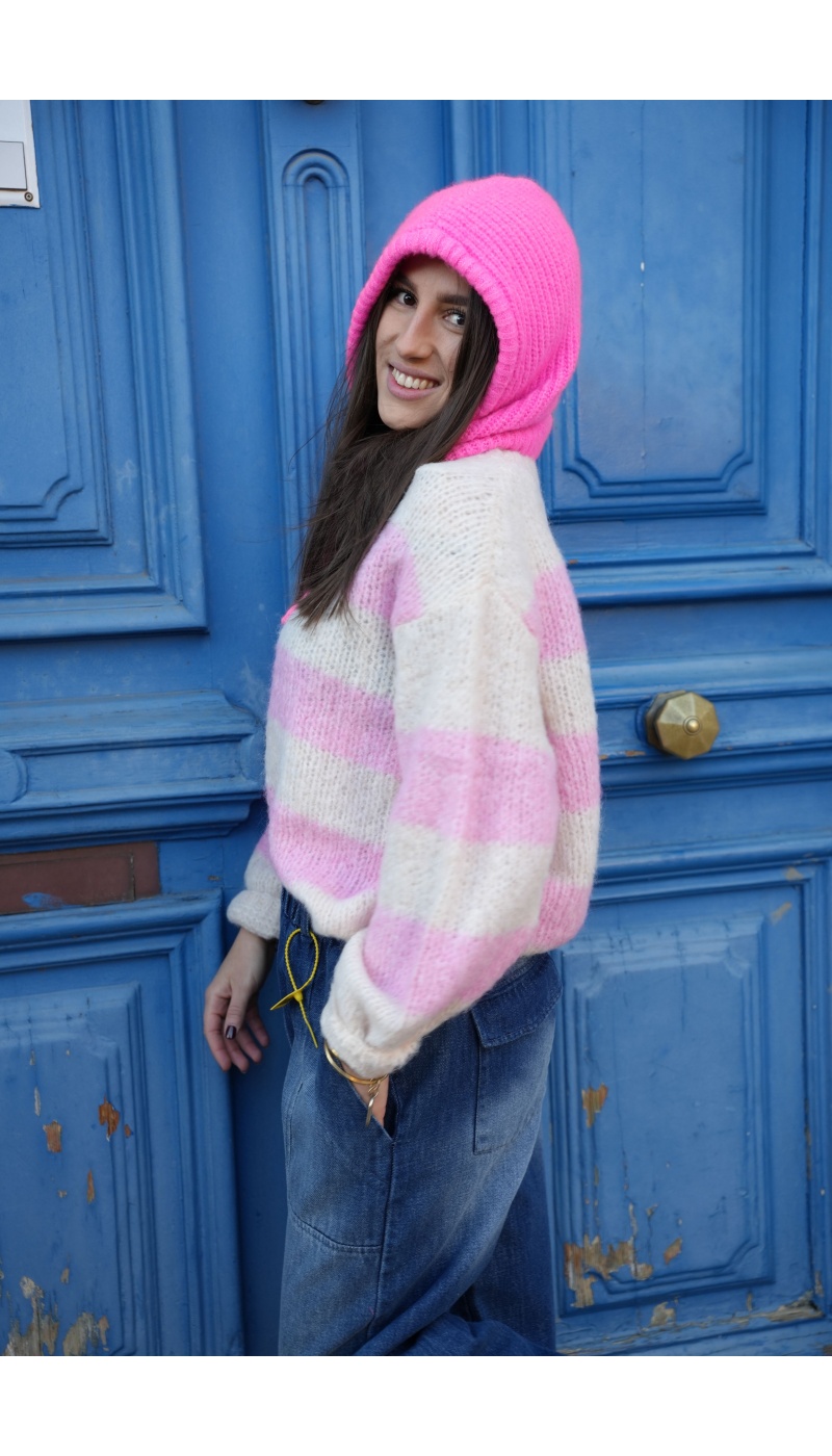 Pull Rayé Rose NINA