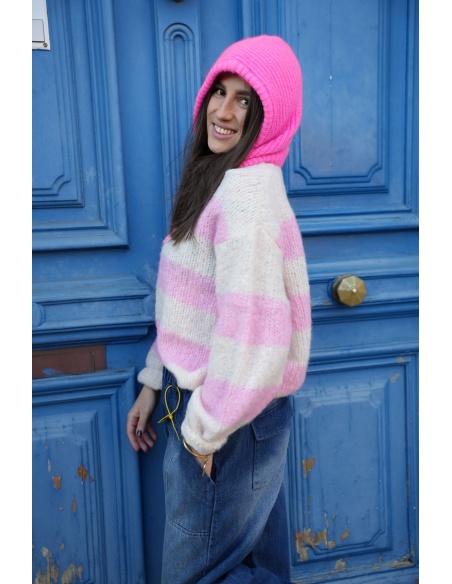 Pull Rayé Rose NINA