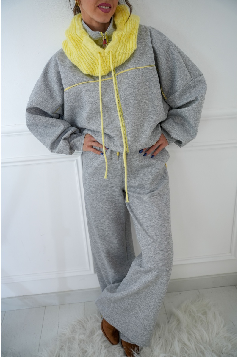 beautiful encounter s.l JAUNE GRIS PANTALON FEMME 2