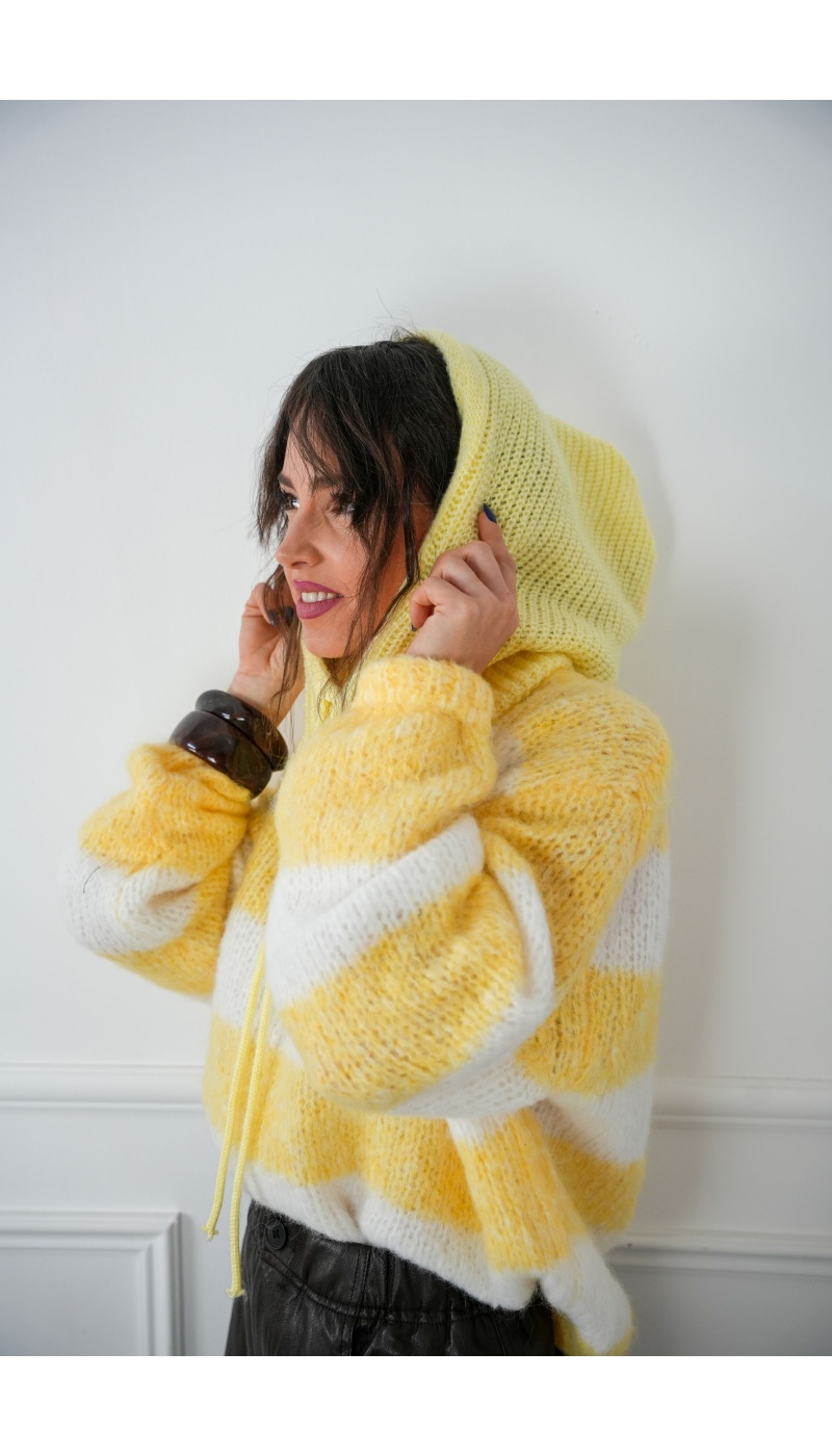 Cagoule Maille Jaune ELISA