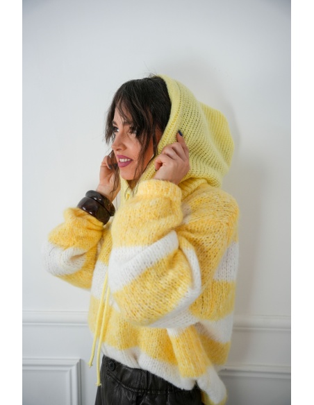 Cagoule Maille Jaune ELISA