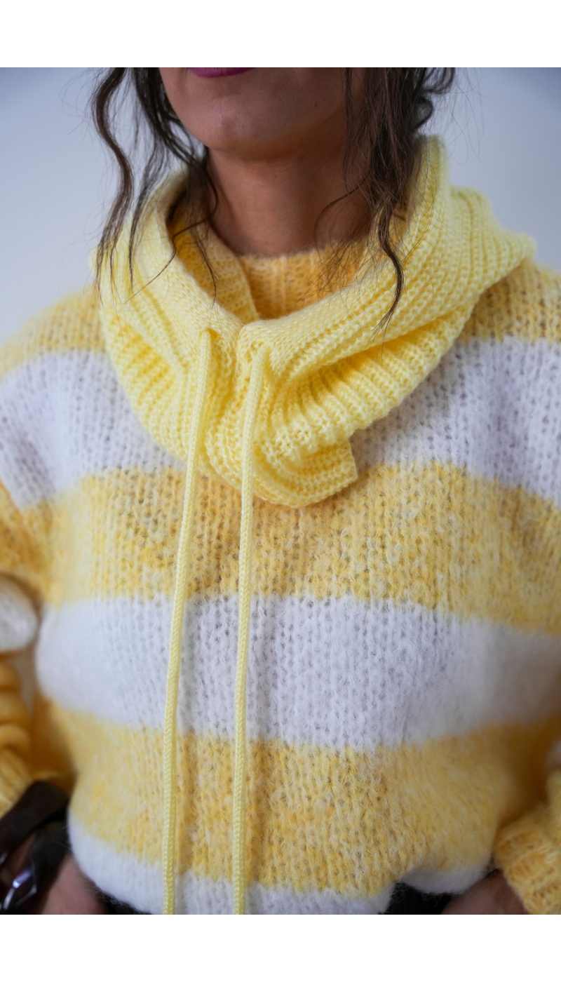 Cagoule Maille Jaune ELISA