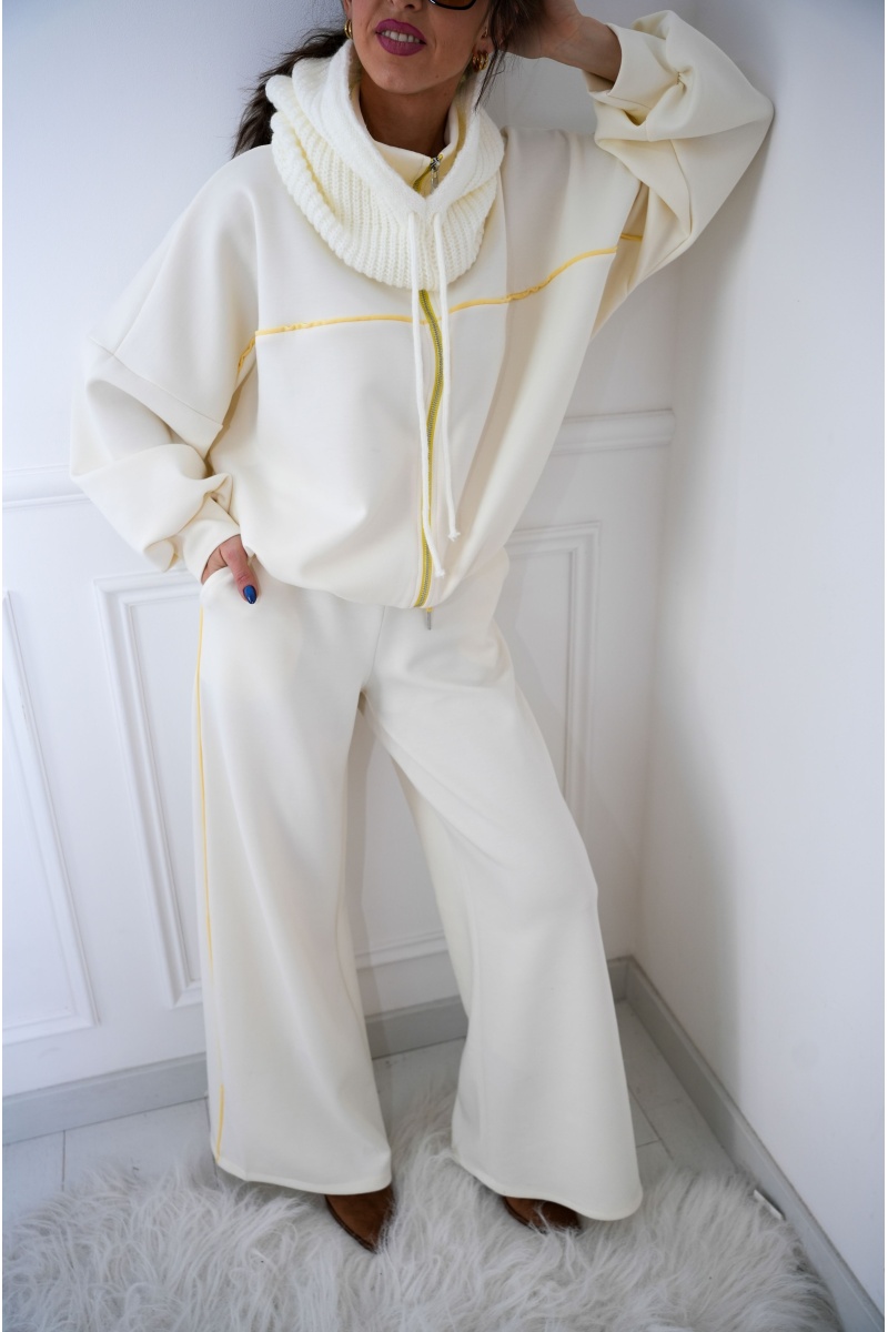 beautiful encounter s.l JAUNE ECRU PANTALON FEMME 2