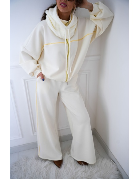 beautiful encounter s.l JAUNE ECRU PANTALON FEMME