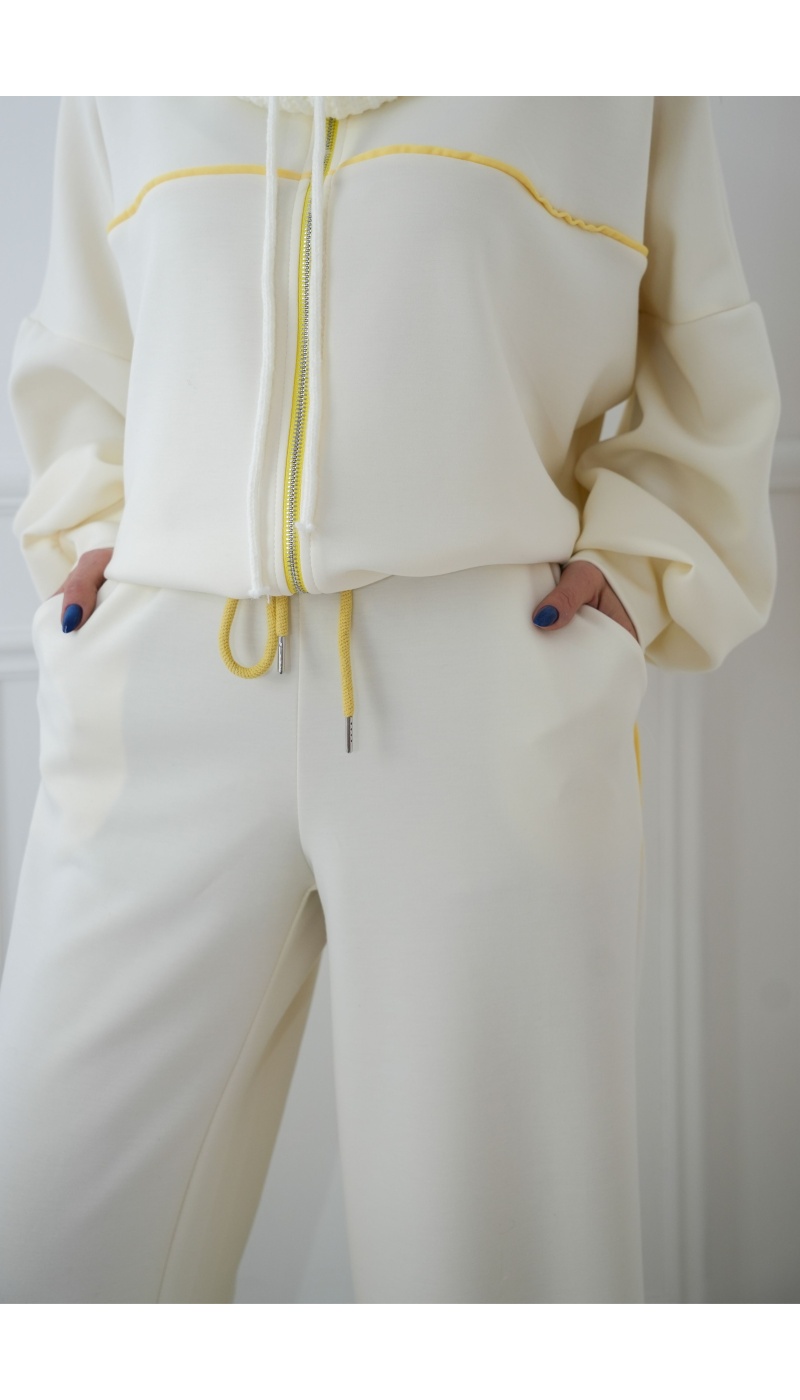 beautiful encounter s.l JAUNE ECRU PANTALON FEMME