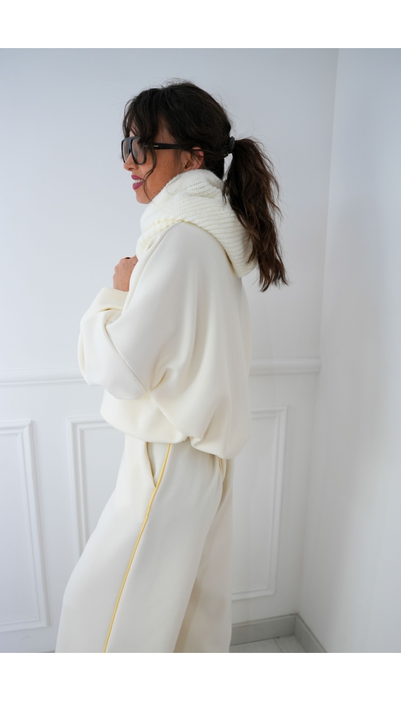 Cagoule Maille Blanche ELISA