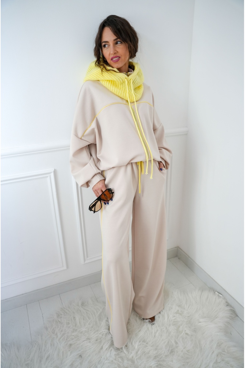 beautiful encounter s.l JAUNE BEIGE PANTALON FEMME 2