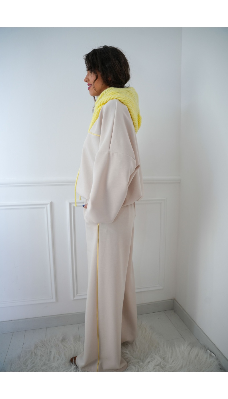 beautiful encounter s.l JAUNE BEIGE PANTALON FEMME