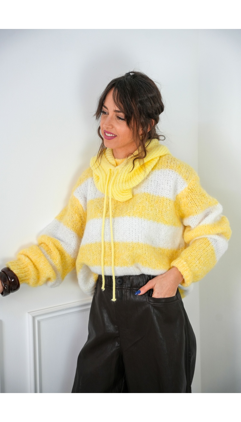 LILY DRESSING SO KITSCH RAYE JAUNE PULL FEMME