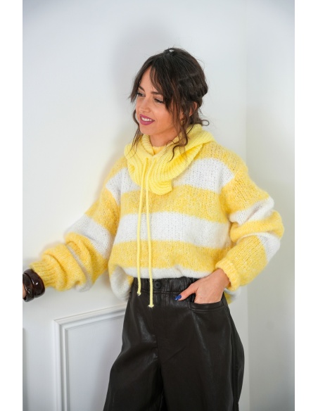 LILY DRESSING SO KITSCH RAYE JAUNE PULL FEMME