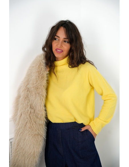 elisa moda COL JAUNE PULL FEMME