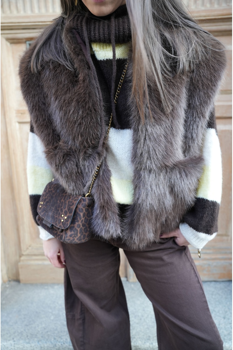 Vest Fourrure Marron ANGEL 2