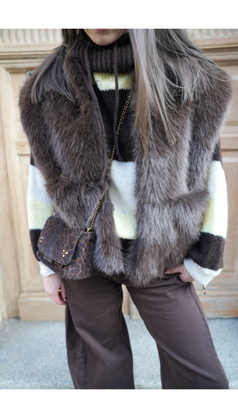 Vest Fourrure Marron ANGEL