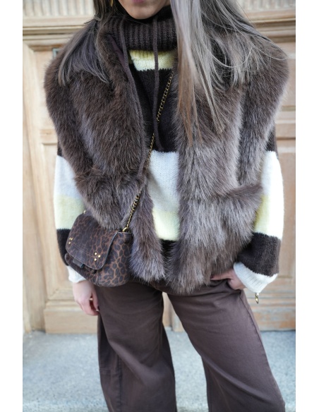 Vest Fourrure Marron ANGEL