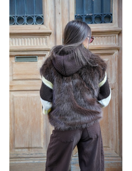 Vest Fourrure Marron ANGEL