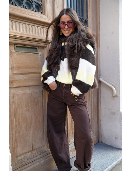 Vest Fourrure Marron ANGEL