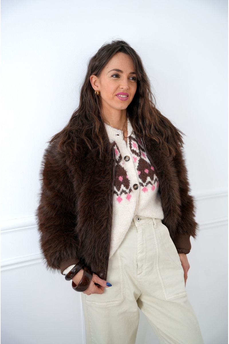 Veste Fourrure Chocolat ALBA