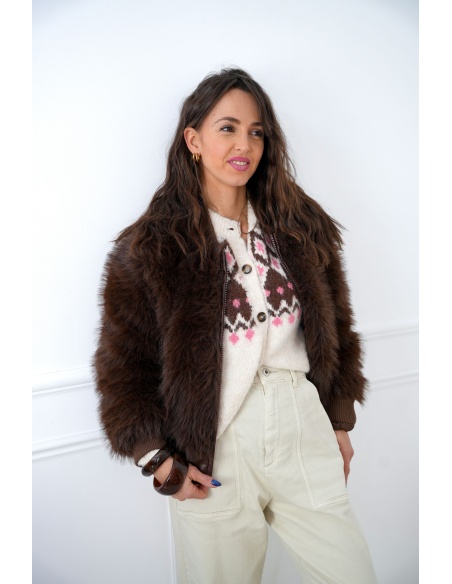 Veste Fourrure Chocolat ALBA