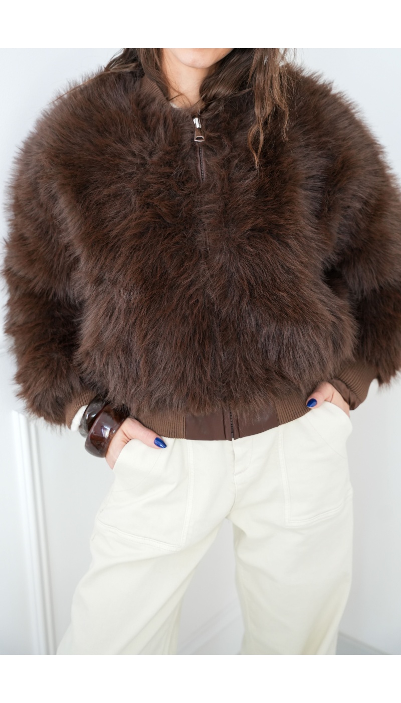 Veste Fourrure Chocolat ALBA