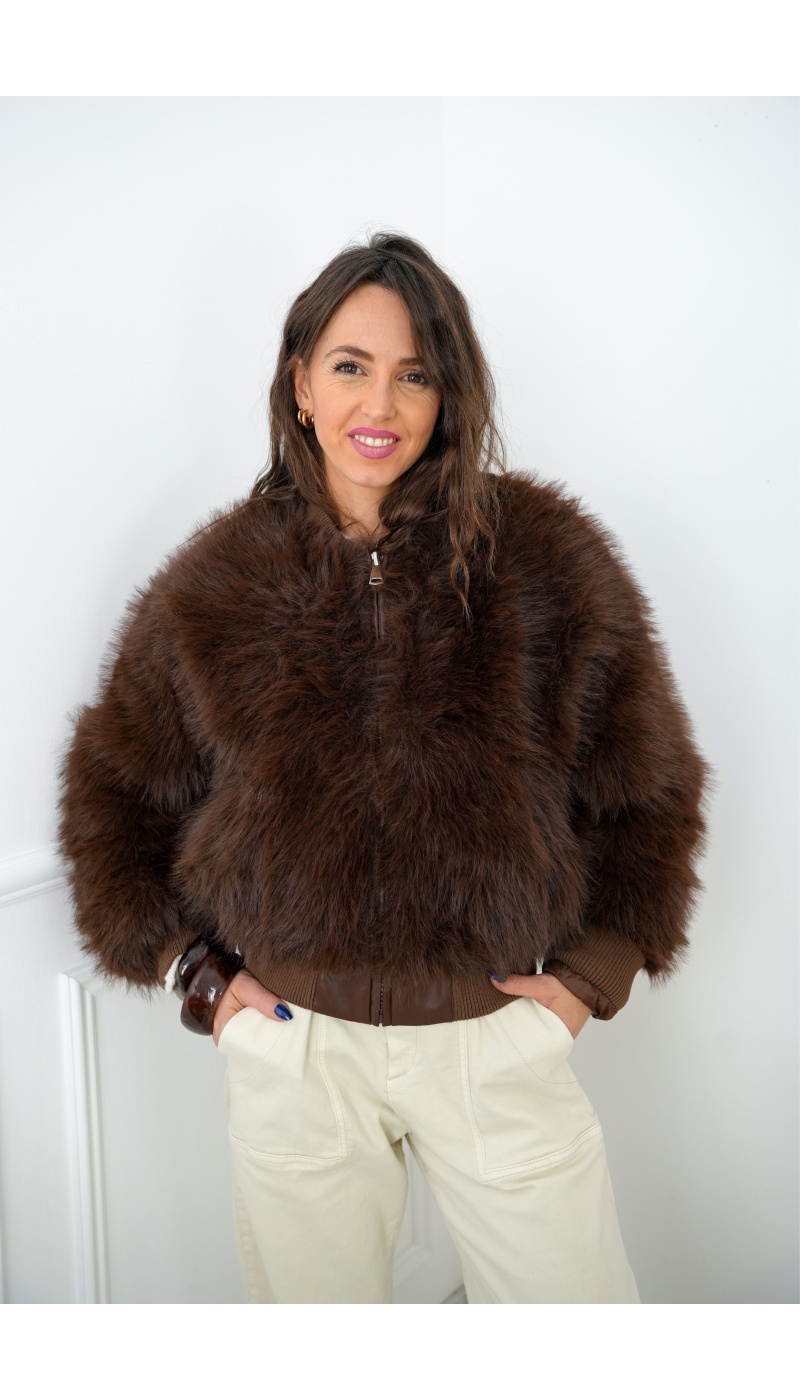 Veste Fourrure Chocolat ALBA