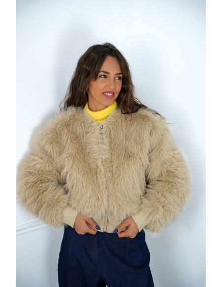 NANA MODA FOURRU BEIGE VESTES FEMME